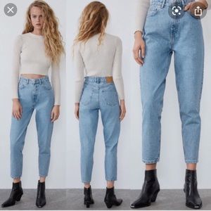 Zara Mom Fit High Rise Jeans